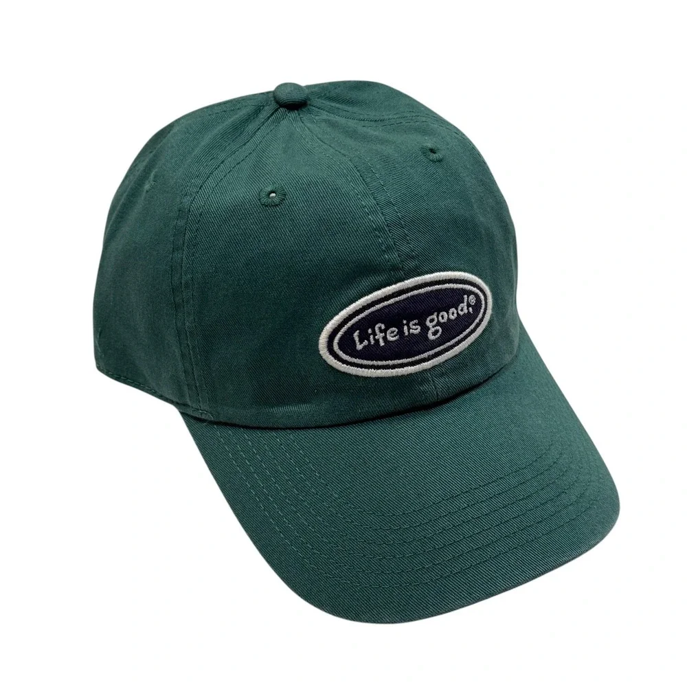 Life is‎ Good Mens A Chill Cap Vintage Oval Spruce Green Cotton Dad Hat OS NEW